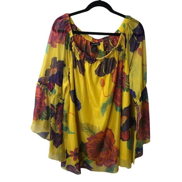 Ashley Stewart Floral Print Bell Sleeve Blouse Top Sz 22/24 - Picture 2 of 5